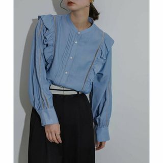 センスオブプレイスバイアーバンリサーチ(SENSE OF PLACE by URBAN RESEARCH)の【L.BLUE】レースフリルブラウス(シャツ/ブラウス(長袖/七分))