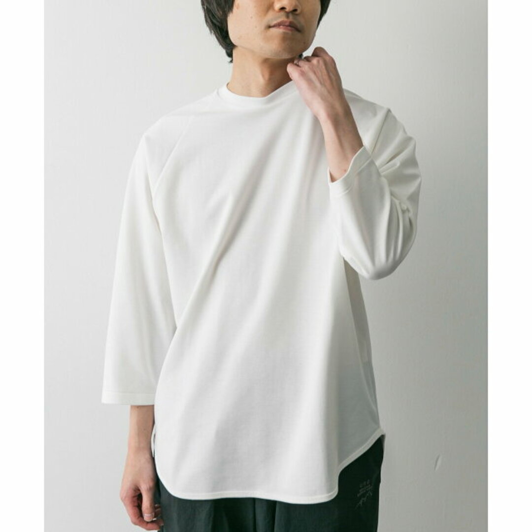 URBAN RESEARCH DOORS(アーバンリサーチドアーズ)の【WHITE】【M】『イージーケア』ポンチ8分袖フットボールTシャツ メンズのトップス(Tシャツ/カットソー(半袖/袖なし))の商品写真