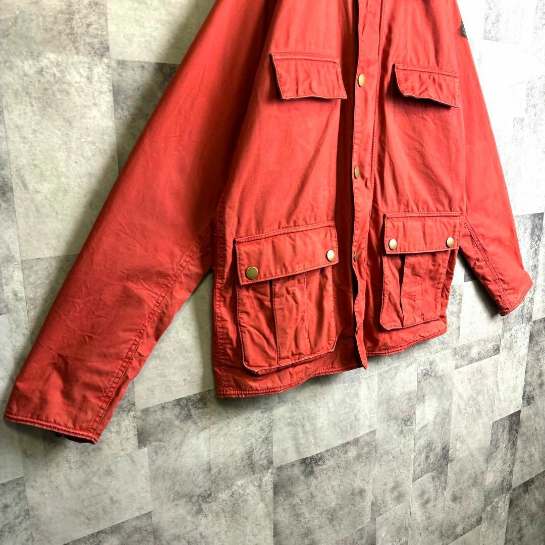 Sandinista(サンディニスタ)のサンディニスタ カバーオール コーデュロイ襟 バックプリント レッド M メンズのジャケット/アウター(カバーオール)の商品写真