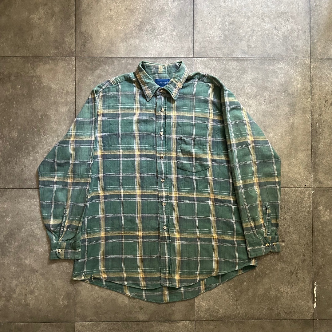 TOWNCRAFT(タウンクラフト)の90s タウンクラフト ネルシャツ L グリーン メンズのトップス(シャツ)の商品写真