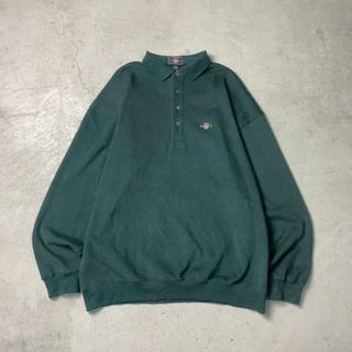 DEAD STOCK NOS GANT スウェットポロシャツ ワンポイントロゴ刺繍 メンズ2XLT(ポロシャツ)