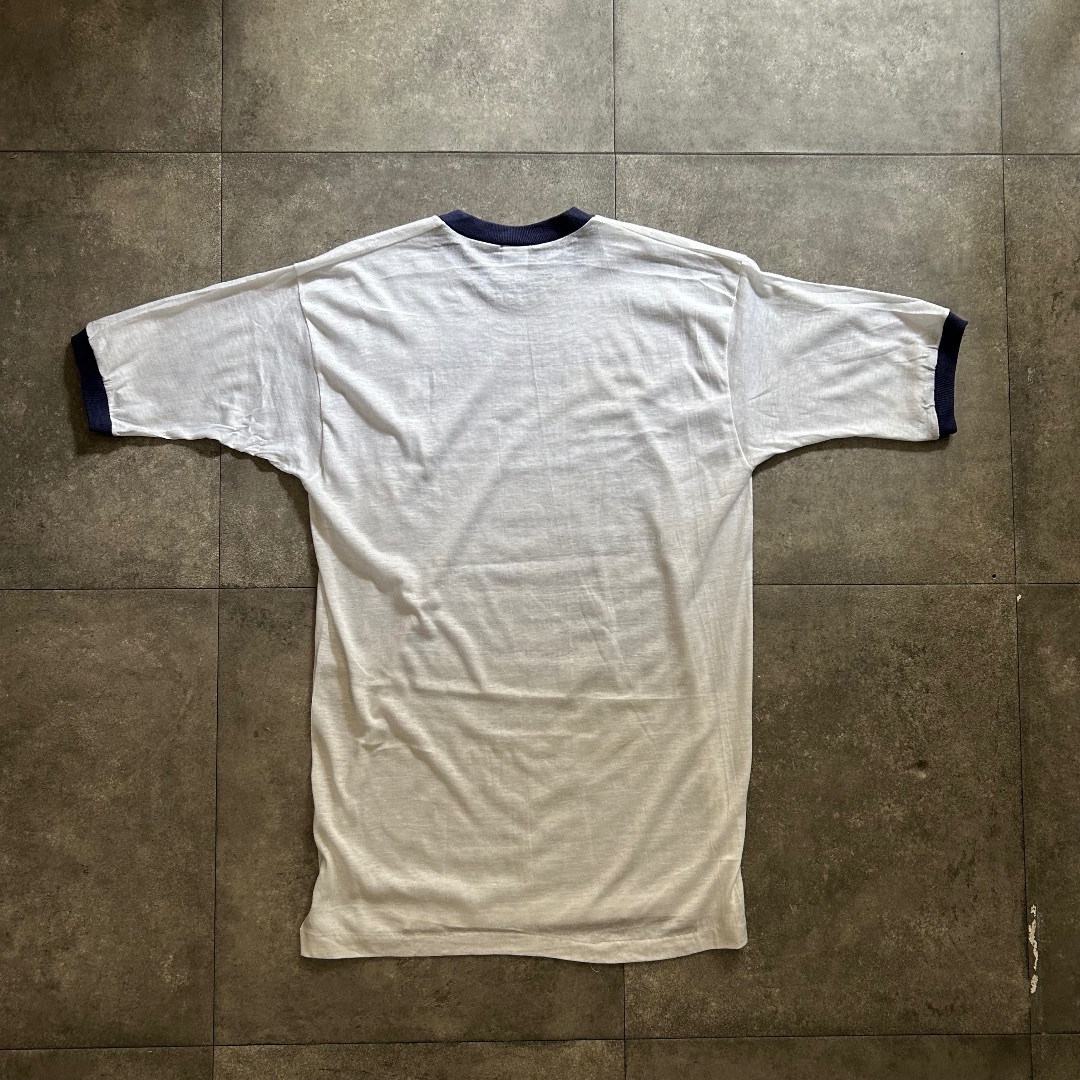 Healthknit(ヘルスニット)の80s ヘルスニット リンガーtシャツ USA製 XL ホワイト×ネイビー メンズのトップス(Tシャツ/カットソー(半袖/袖なし))の商品写真