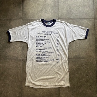 ヘルスニット(Healthknit)の80s ヘルスニット リンガーtシャツ USA製 XL ホワイト×ネイビー(Tシャツ/カットソー(半袖/袖なし))
