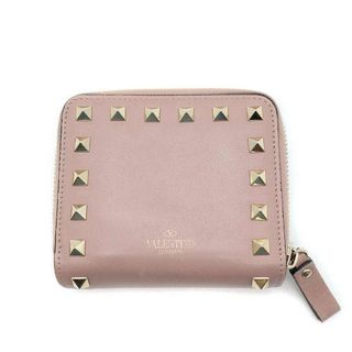 ヴァレンティノ(VALENTINO)のVALENTINO ヴァレンティノ ロックスタッズコンパクトレザーウォレット 財布 ベージュ系  QW2P0649BOL(財布)