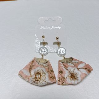 インド刺繍リボン ピアス イヤリング(ピアス)