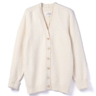 マルタンマルジェラ(Maison Martin Margiela)のメゾン マルジェラ MAISON MARGIELA ニット アイコンズ オーバーサイズ パイルカーディガン 5ゲージ Vネック カーディガン 2024年春夏新作 SI0GP0002 S17664 101(カーディガン)