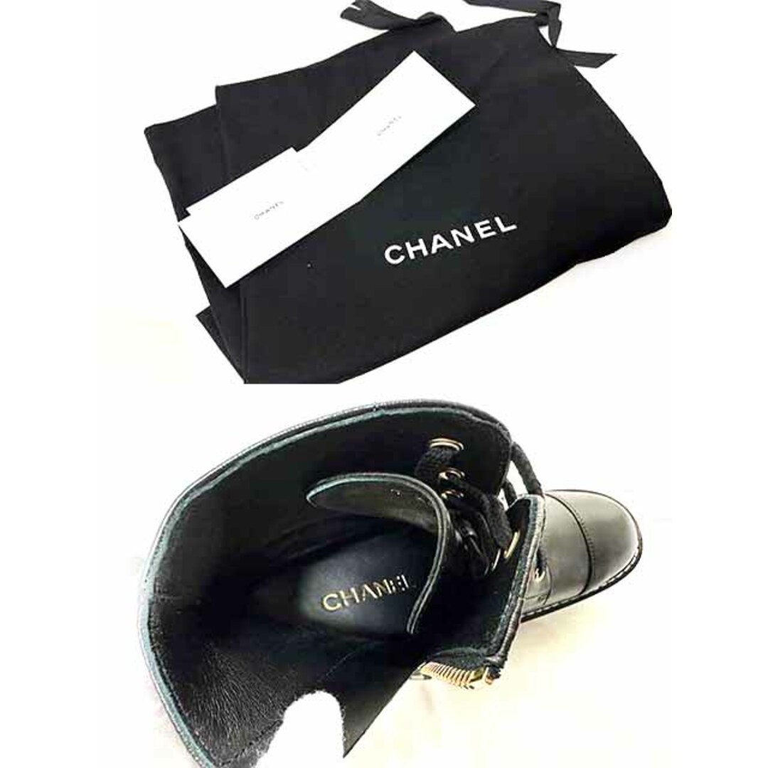 CHANEL(シャネル)の【未使用】【新古品】CHANEL シャネル 靴 レディース ラムスキンブーツ G45388 X01000 94305 23.5cm 36.5 ブラック 2024年現行品　定価29万　 レディースの靴/シューズ(ブーツ)の商品写真