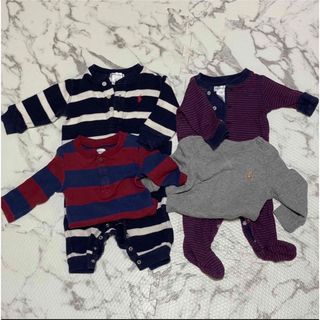 ベビーギャップ(babyGAP)のボディスーツ　カバーオール4枚セット 60 POLO OLDNAVY GAP(カバーオール)