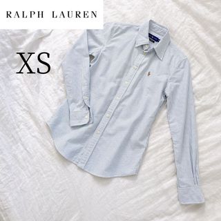 ラルフローレン(Ralph Lauren)の美品　ラルフローレン　ポロ　オックスフォードシャツ　ロゴ　レディース　S XS(シャツ/ブラウス(長袖/七分))