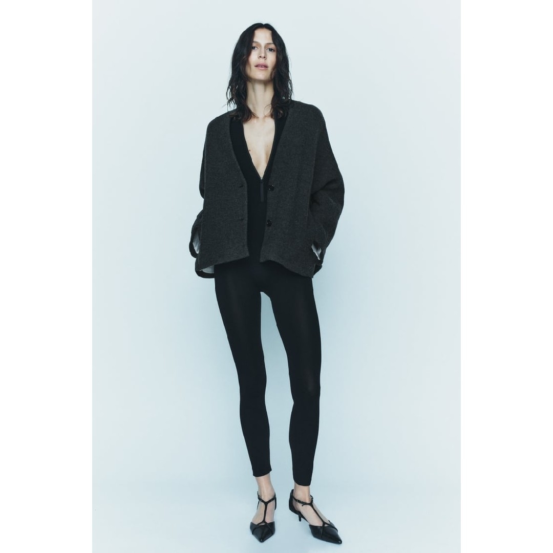 ZARA(ザラ)のZARA　ZARA ZW MANTECO ウールジャケット　Sサイズ　グレー レディースのジャケット/アウター(ブルゾン)の商品写真