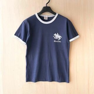 ヴィンテージ(VINTAGE)の80s 90s古着　ヴィンテージ　リンガーTシャツ　ピチTシャツ　ワンポイント(Tシャツ/カットソー(半袖/袖なし))