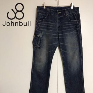 ジョンブル(JOHNBULL)の【ヴィンテージ】ジョンブル　ロゴ入りデニムパンツ　ストレート　E1149(デニム/ジーンズ)