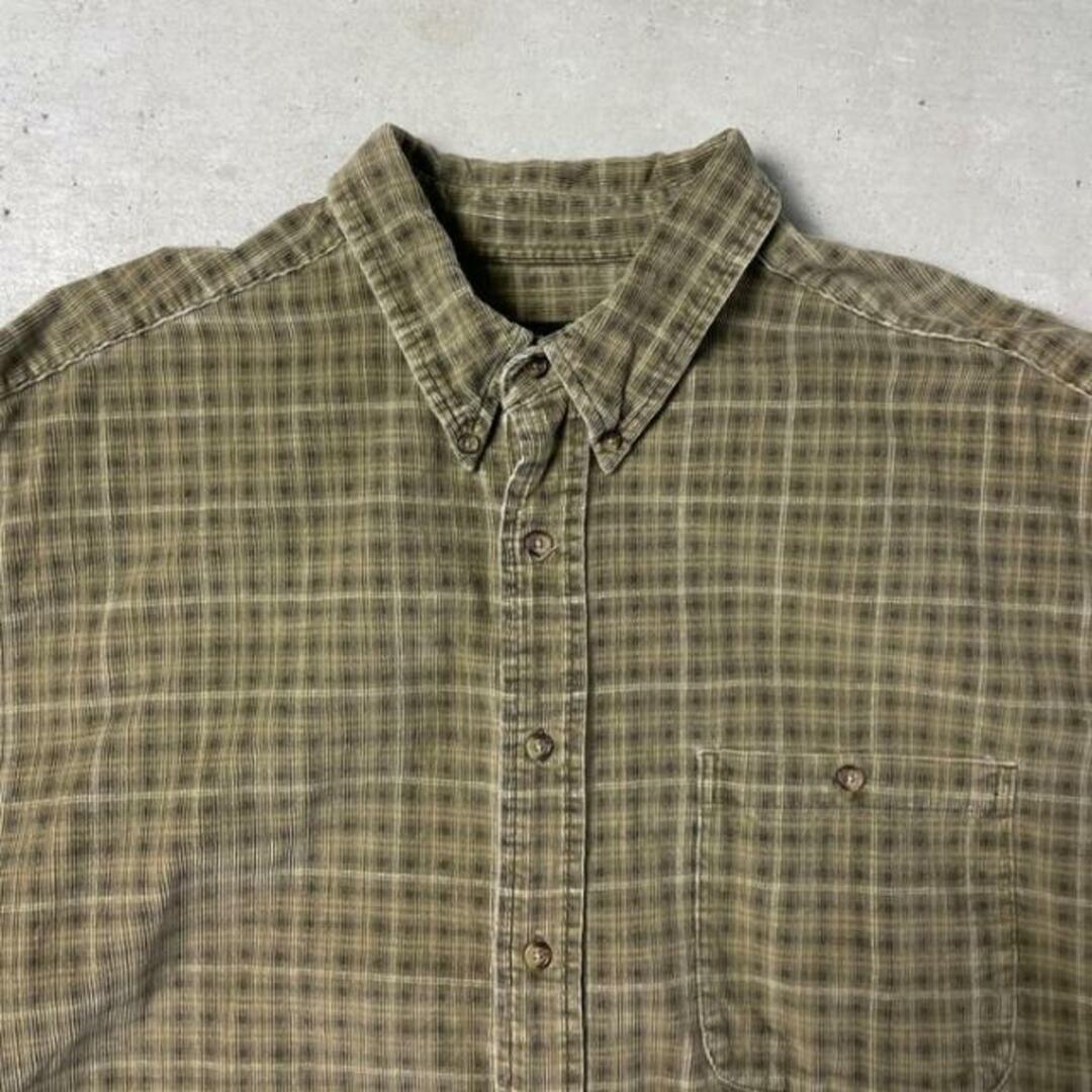 Eddie Bauer(エディーバウアー)の00年代 Eddie Bauer エディーバウアー コーデュロイシャツ チェック柄 メンズ2XL メンズのトップス(シャツ)の商品写真