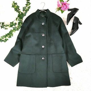 leilian - レリアン◎上質 ロングコート(11)カシミヤブレンド 極美品 滑らか レトロ 緑