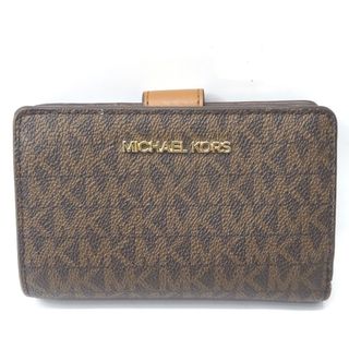 マイケルコース(Michael Kors)のマイケルコース 二つ折り財布 MK総柄 ブラウン Ft600311 中古(財布)