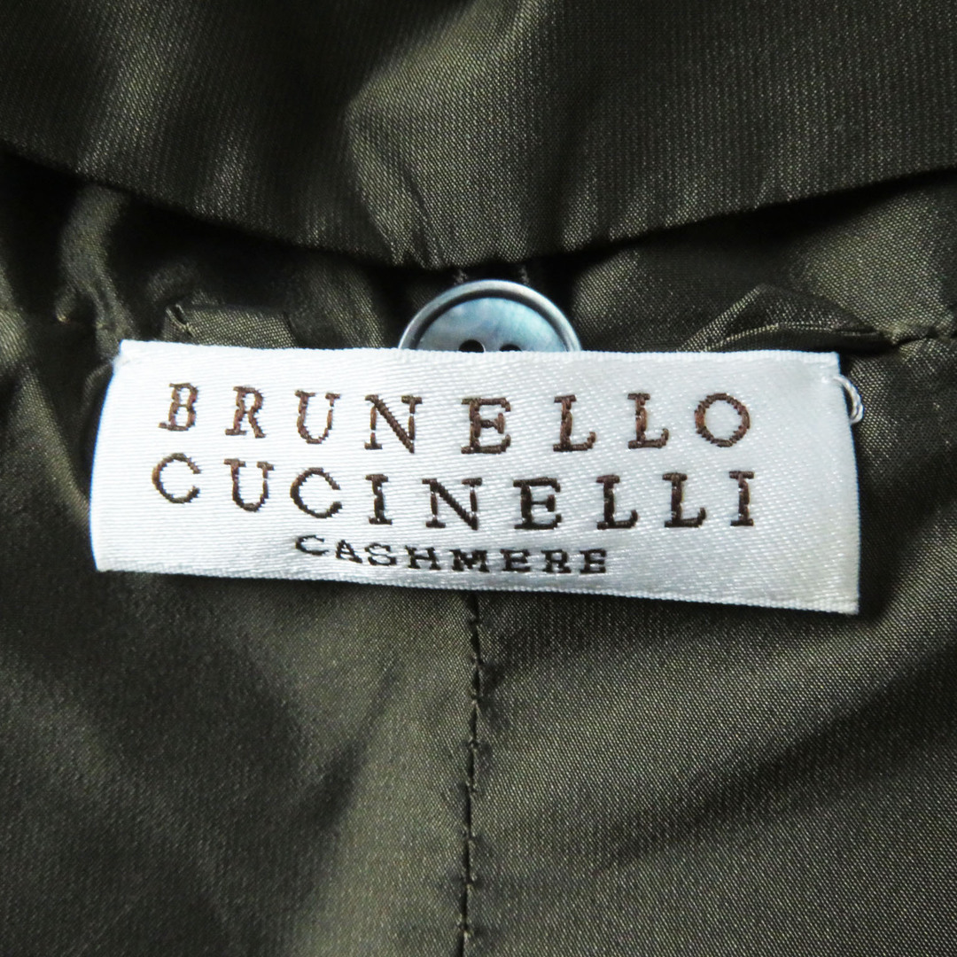 BRUNELLO CUCINELLI(ブルネロクチネリ)の美品 Brunello Cucinelli ブルネロクチネリ DD53343 カシミヤ100％ 襟FOX ベルト付き ショートスリーブ コート ダークグレー M イタリア製 レディース レディースのジャケット/アウター(その他)の商品写真