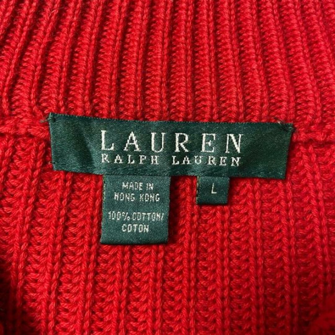 Ralph Lauren(ラルフローレン)のLAUREN RALPH LAUREN ローレン ラルフローレン コットンニットセーター ドライバーズニット ハイネック レディースL メンズのトップス(ニット/セーター)の商品写真