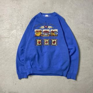 90年代 USA製 MUNSINGWEAR 果物 両面プリント スウェットシャツ メンズL(スウェット)