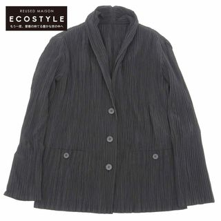 イッセイミヤケ(ISSEY MIYAKE)のイッセイミヤケ 美品 ISSEY MIYAKE FETE イッセイミヤケフェット ショールカラー ジャケット レディース ブラック 03 IF63FD412 03(その他)