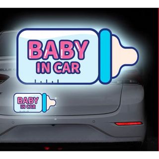 カーマグネットステッカーBABYINCAR赤ちゃんが乗っていますベビーインカー(車外アクセサリ)