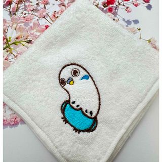 イマバリタオル(今治タオル)の今治タオルハンカチ　セキセイインコ刺繍(ハンカチ)