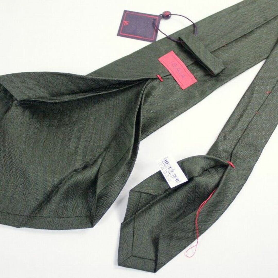 ISAIA(イザイア)のISAIA イザイア 自社製造のセッテピエゲ仕様のネクタイ グリーン 新品4万円 メンズのファッション小物(ネクタイ)の商品写真