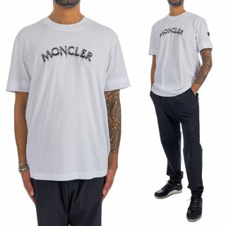 モンクレール(MONCLER)の送料無料 198 MONCLER モンクレール 8C00002 89A17 ホワイト Tシャツ カットソー 半袖 size L(Tシャツ/カットソー(半袖/袖なし))