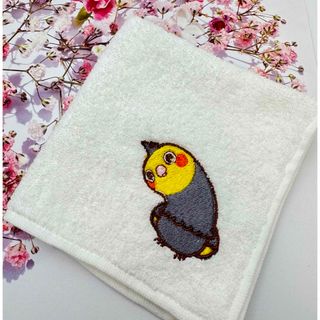 イマバリタオル(今治タオル)の今治タオルハンカチ　オカメインコ刺繍(ハンカチ)