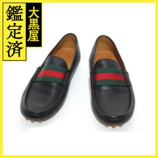 グッチ(Gucci)のグッチ　ドライビングシューズ　靴　メンズ7ハーフ　ブラック　レザー　【200】(その他)