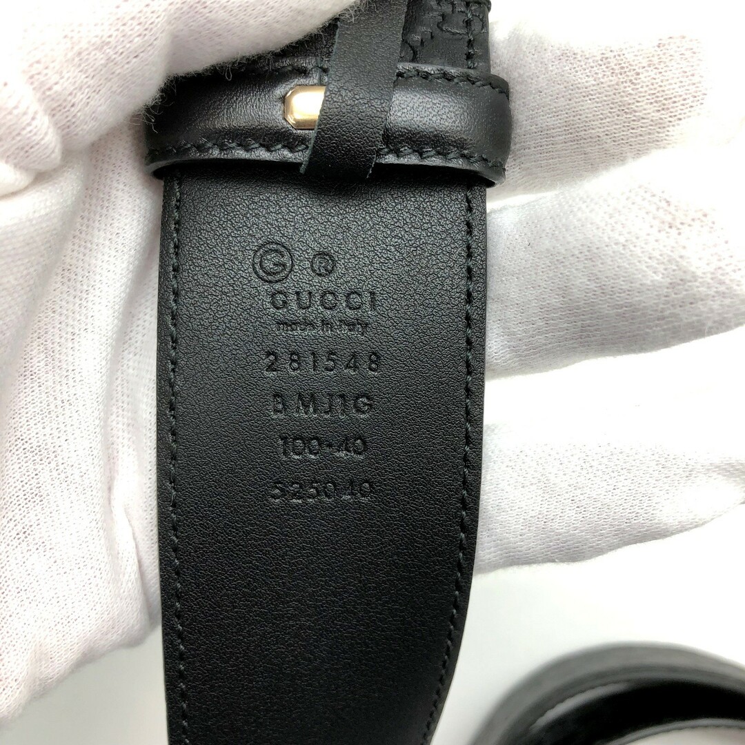 Gucci - GUCCI グッチ レザーベルト 281548 ブラック ゴールド金具