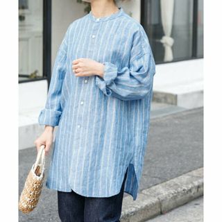 アーバンリサーチドアーズ(URBAN RESEARCH DOORS)の【BLUE ST】FORK&SPOON フレンチリネンバンドカラーロングシャツ(シャツ/ブラウス(長袖/七分))