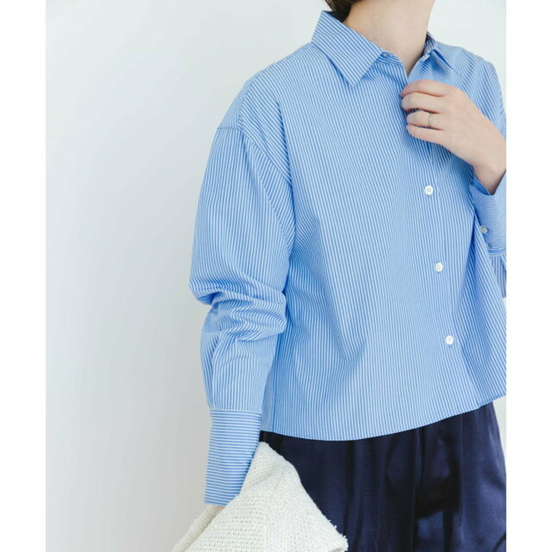 URBAN RESEARCH ROSSO(アーバンリサーチロッソ)の【BLUE ST】【FREE】F by ROSSO クロップドシャツ レディースのトップス(シャツ/ブラウス(長袖/七分))の商品写真