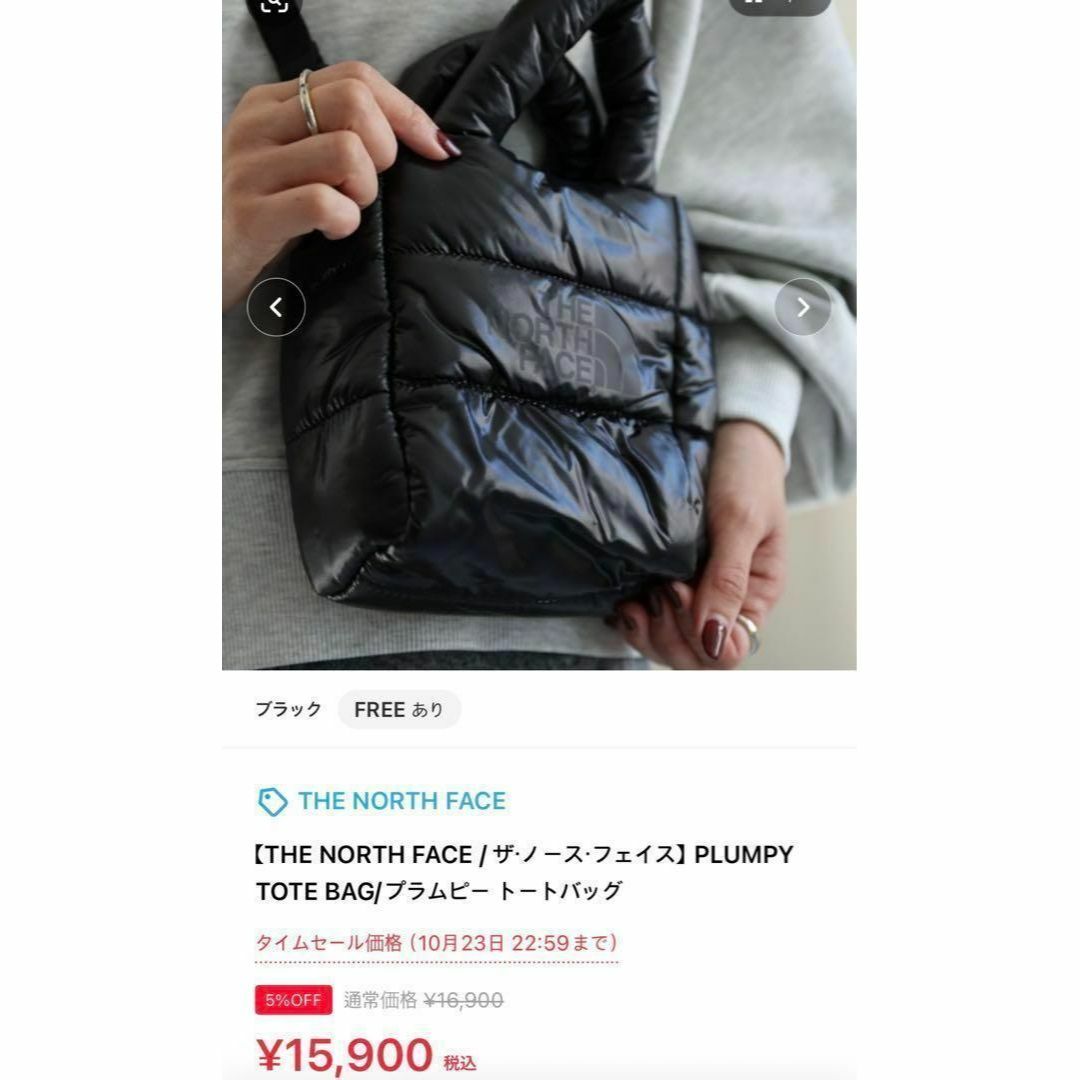 THE NORTH FACE(ザノースフェイス)の日本未発売　ノースフェイス ショルダーバッグ PLUMPY TOTE BAG レディースのバッグ(ショルダーバッグ)の商品写真
