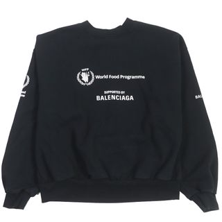 【ドンドン見直し】良品 BALENCIAGA バレンシアガ 2022年製 687869 WPFロゴ プルオーバー 長袖 スウェット ブラック XS 正規品 ユニセックス