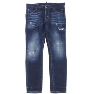 ディースクエアード(DSQUARED2)の【ドンドン見直し】美品 DSQUARED2 ディースクエアード S71LB0343 Skater Jean ダメージ加工 デニムパンツ ジーンズ インディゴブルー 48 イタリア製 正規品 メンズ(デニム/ジーンズ)