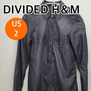 エイチアンドエム(H&M)のDIVIDED H&M シャツ 長袖 ロング丈 ブラックデニム 2【CT101】(シャツ)