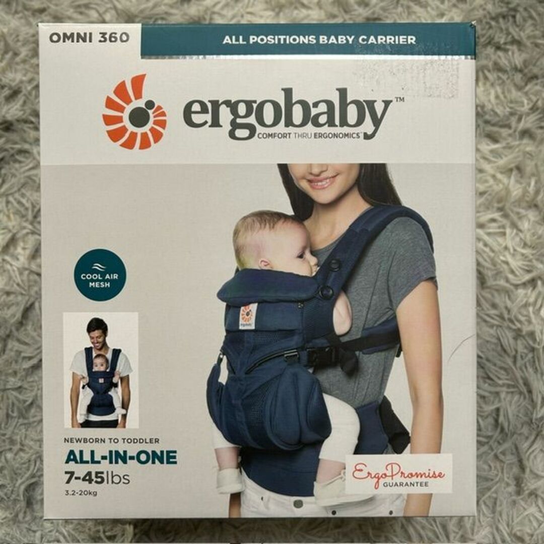 Ergobaby(エルゴベビー)のergobaby エルゴベビー オムニ360 クールエア ミッドナイトブルー キッズ/ベビー/マタニティの外出/移動用品(抱っこひも/おんぶひも)の商品写真