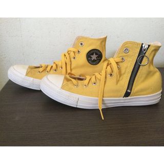 オールスター(ALL STAR（CONVERSE）)のコンバース　オールスターブラックジップ　　ハイカット　イエロー　27.5cm(スニーカー)