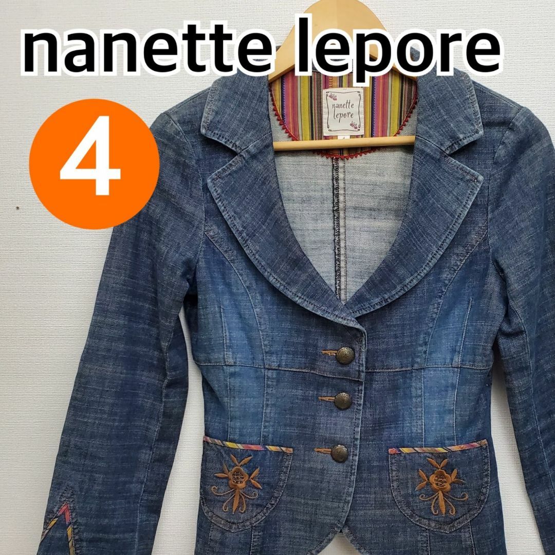 Nanette Lepore(ナネットレポー)のnanette lepore デニムジャケット Gジャン 4【CT100】 レディースのジャケット/アウター(Gジャン/デニムジャケット)の商品写真