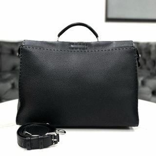 フェンディ(FENDI)の美品★　フェンディ　ピーカブー　ラージ　セレリア　黒　2way　ビジネスバッグ(ビジネスバッグ)