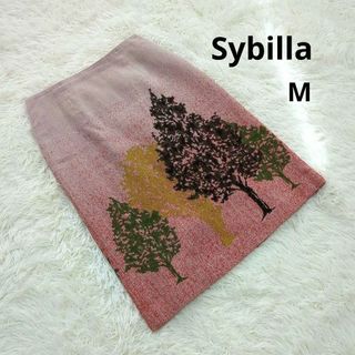 Sybilla - 【シビラ】刺繍スカート M ブラック 台形 ウール Sybillaの