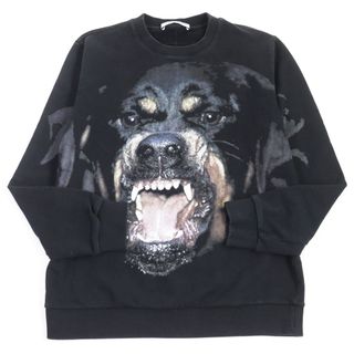 ジバンシィ(GIVENCHY)の【ドンドン見直し】良品 GIVENCHY ジバンシィ 18SS BM705J3Y1N Rottweiler ロットワイラー コットン100% プルオーバー スウェットシャツ ブラック M 正規品 メンズ(スウェット)