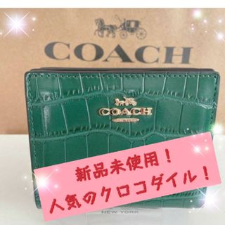 コーチ(COACH) クロコダイル 財布(レディース)（ブラック/黒色系）の