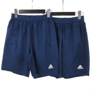 アディダス(adidas)のアディダス 2枚セット ハーフパンツ ロゴ プリント ストレッチ 薄手 紺 S(その他)