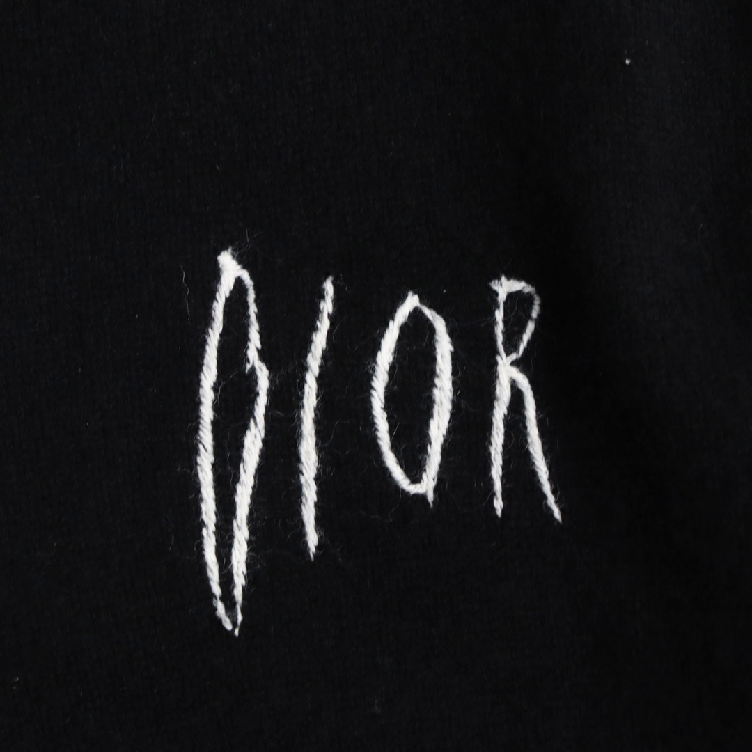 DIOR HOMME(ディオールオム)の美品 DIOR ディオール オム Raymond Pettibon レイモンドペディボン 19AW 943M668CT053 カシミヤ混 パンサー刺繍 ニット セーター ブラック S イタリア製 正規品 メンズ メンズのトップス(ニット/セーター)の商品写真