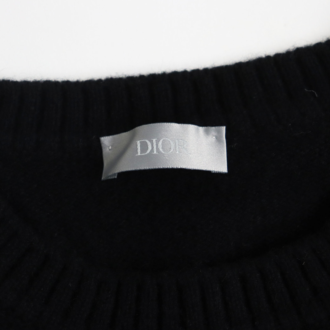 DIOR HOMME(ディオールオム)の美品 DIOR ディオール オム Raymond Pettibon レイモンドペディボン 19AW 943M668CT053 カシミヤ混 パンサー刺繍 ニット セーター ブラック S イタリア製 正規品 メンズ メンズのトップス(ニット/セーター)の商品写真