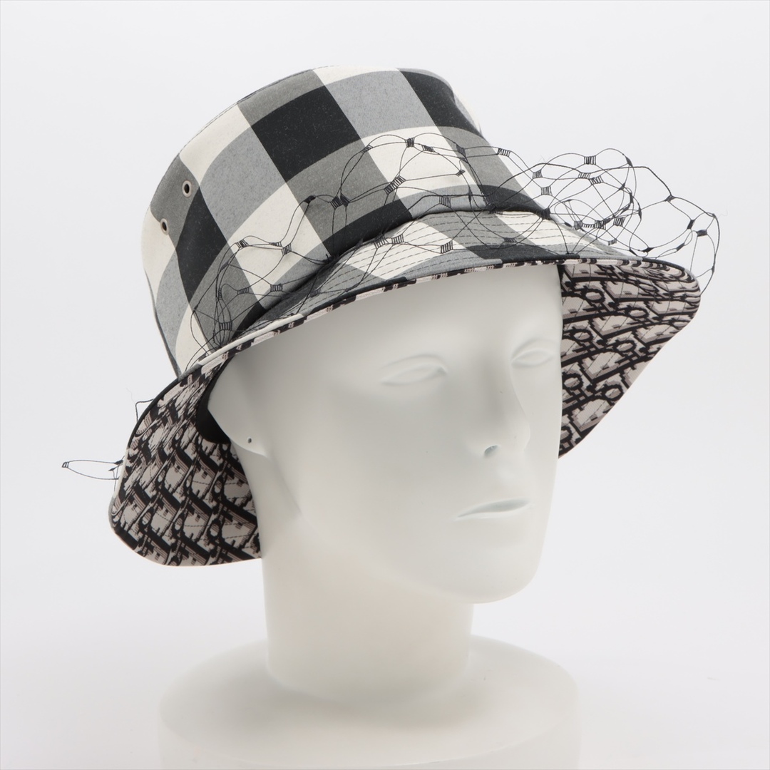 Dior(ディオール)のディオール チェック コットン×ポリエステル 58 ブラック×ホワイト レ レディースの帽子(ハット)の商品写真