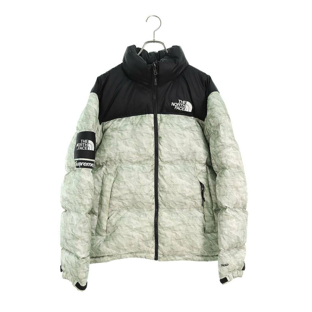 Supreme(シュプリーム)のシュプリーム ×ノースフェイス THE NORTH FACE  19AW  Paper Print Nuptse Jacket ペーパープリントヌプシダウンジャケット メンズ M メンズのジャケット/アウター(ダウンジャケット)の商品写真