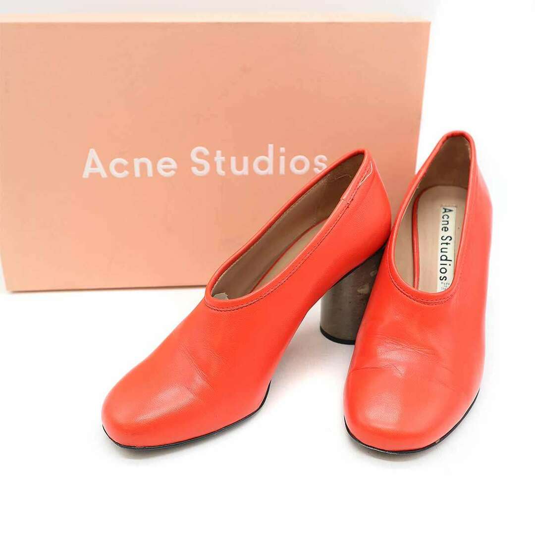 ACNE(アクネ)のAcne Studios アクネストゥディオズ 23SS Amy Heels チャンキーヒールパンプス オレンジレッド 37 1EP164-69Q037 レディースの靴/シューズ(ハイヒール/パンプス)の商品写真