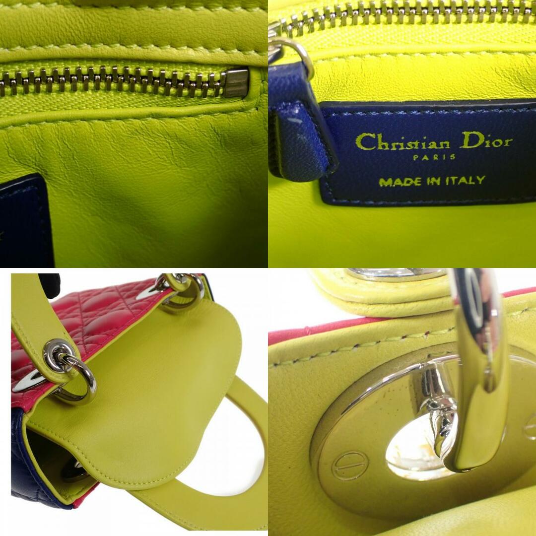 Dior(ディオール)の【中古】【ABランク】Christian Dior クリスチャン ディオール トリコロールレディ ディオール ショルダー ハンドバッグ 2way CAL0500 ラムスキン マルチカラー【ISEYA】 レディースのバッグ(ハンドバッグ)の商品写真